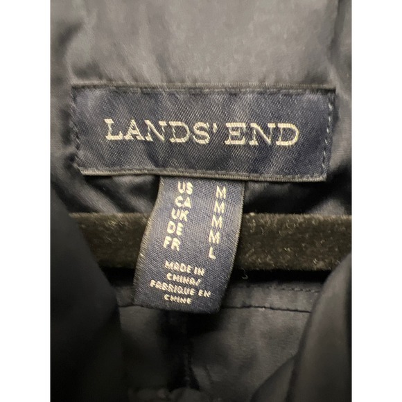 Lands’ End Men’s Snap Button Sleeveless Lightweight Puffer Vest Size M Blue‎ - Picture 2 of 3